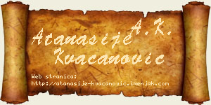 Atanasije Kvačanović vizit kartica